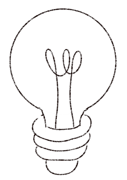 icône dessinée d'une ampoule