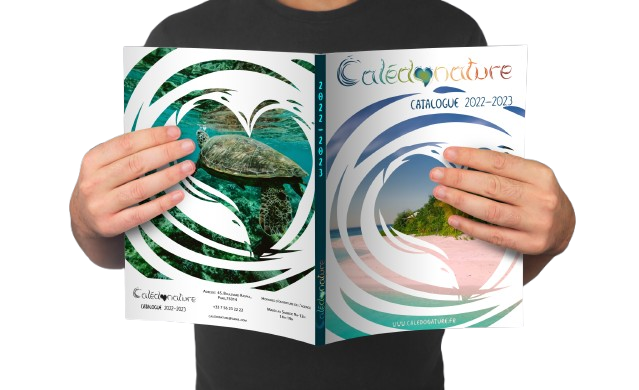 Brochure d'une agence de voyage pour voyages respectueux de la nature  réalisée par l'atelier Filigrane